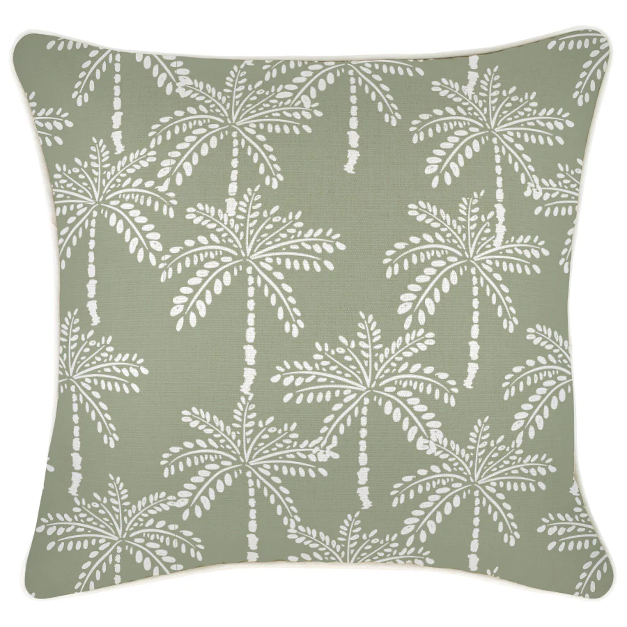 Outdoor Cushion With Piping Cabana Palms Sage 45cm x 45cm