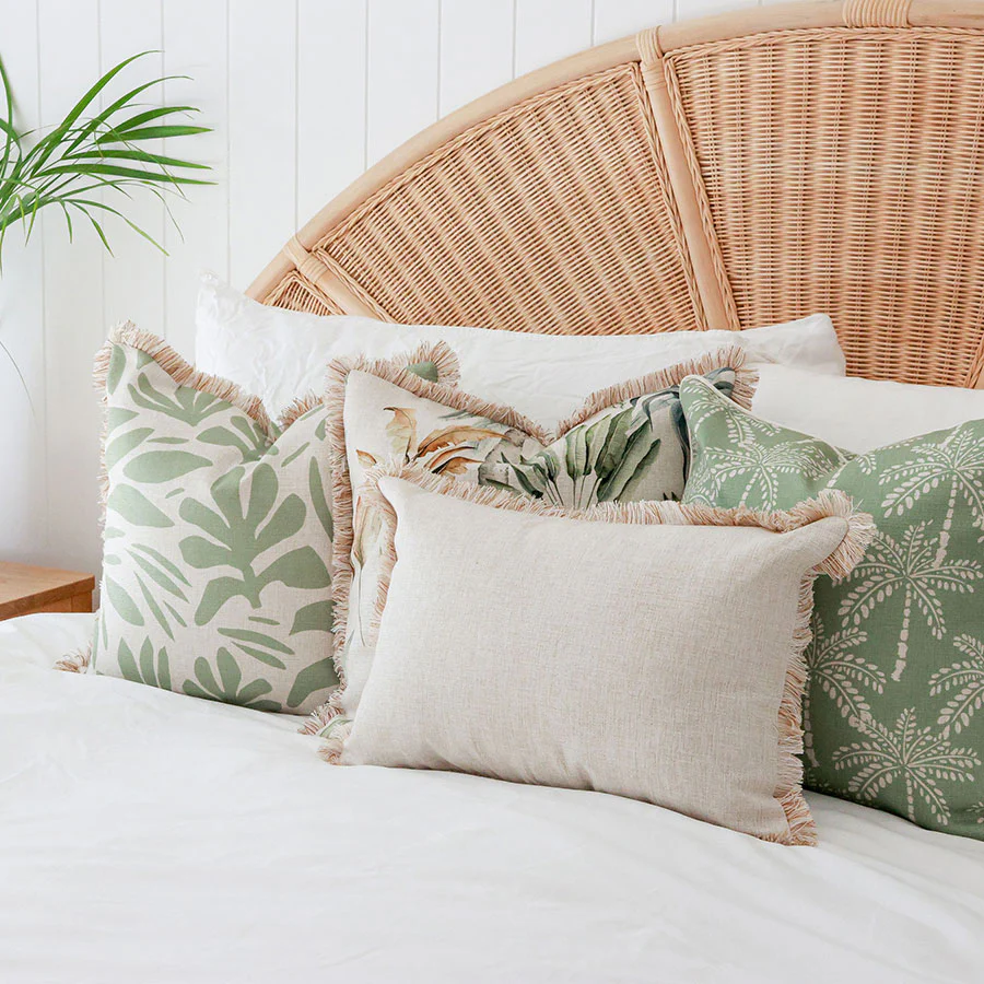 Outdoor Cushion With Piping Cabana Palms Sage 45cm x 45cm - Image 3