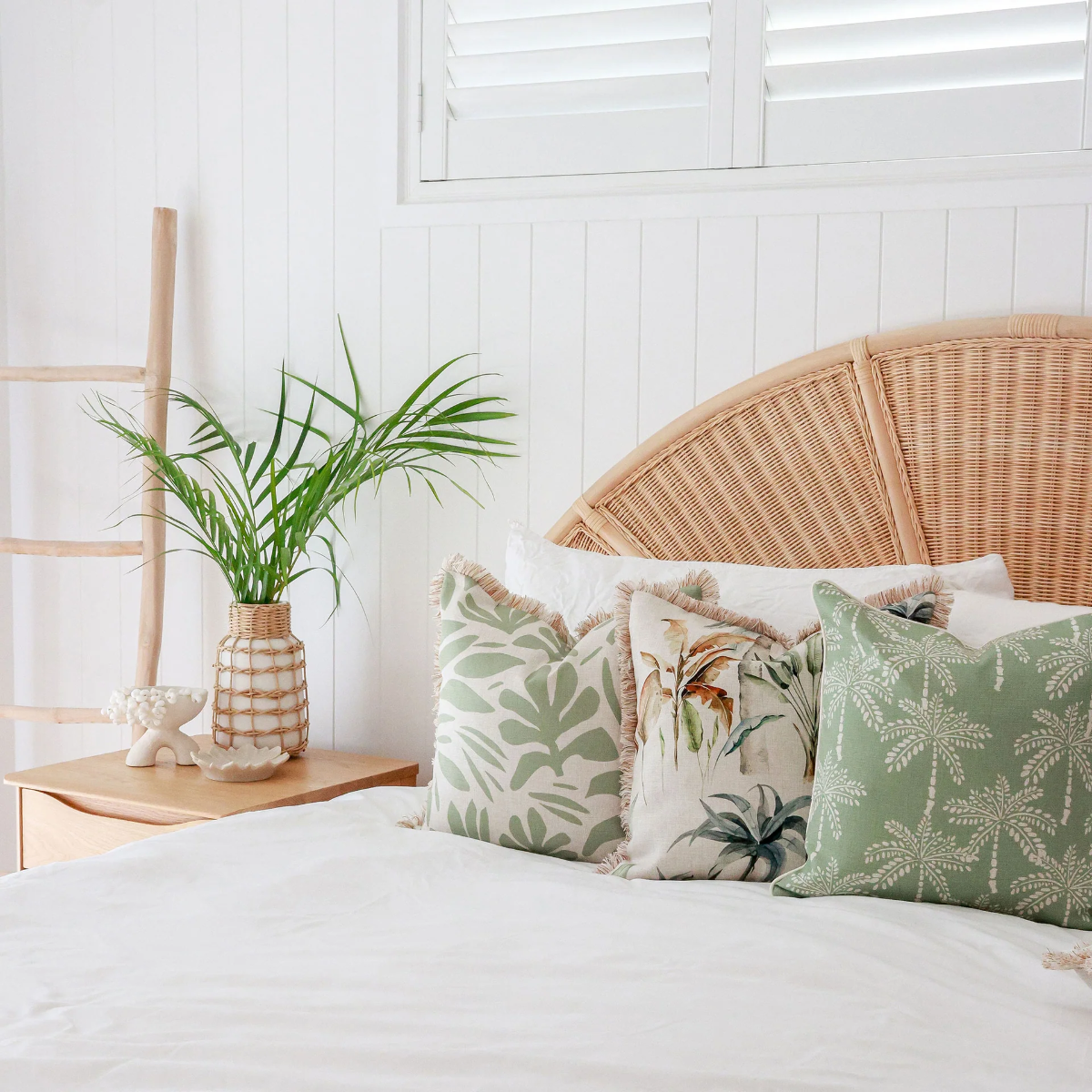 Outdoor Cushion With Piping Cabana Palms Sage 45cm x 45cm - Image 16