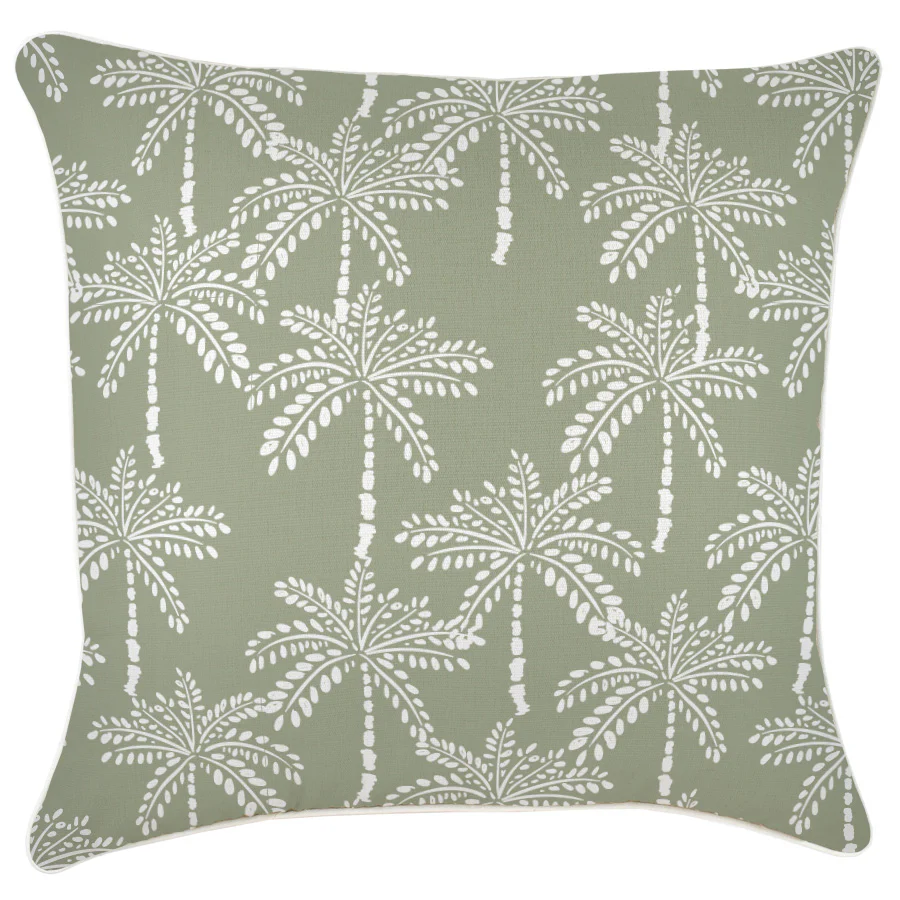 Outdoor Cushion With Piping Cabana Palms Sage 60cm x 60cm