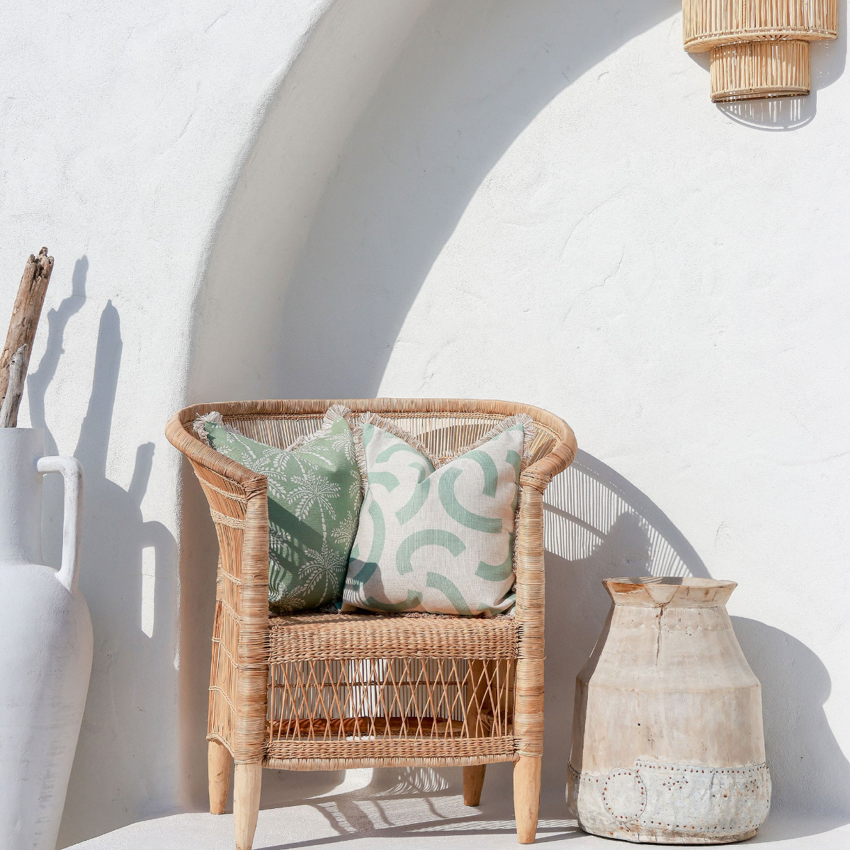 Outdoor Cushion Coastal Fringe Cabana Palms Sage 45cm x 45cm - Image 18