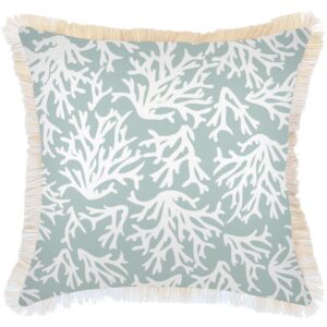 wp-image-tigress-57745.jpg Outdoor Cushion Coastal Fringe Coastal Coral Seafoam 60cm x 60cm