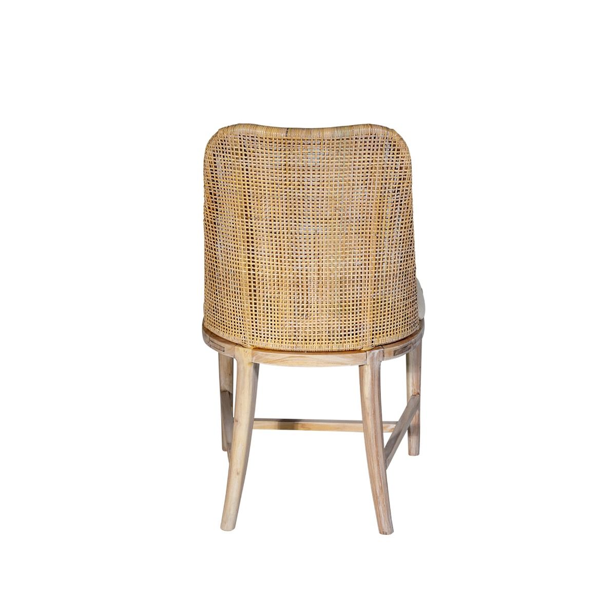 "Careel Bay" Hampton Style Rattan Dining Chair, Whitewash Timber Legs (RRP $449) - Image 3