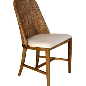 "Careel Bay" Hampton Style Rattan Dining Chair Mango Teak, Timber Legs (RRP $449)