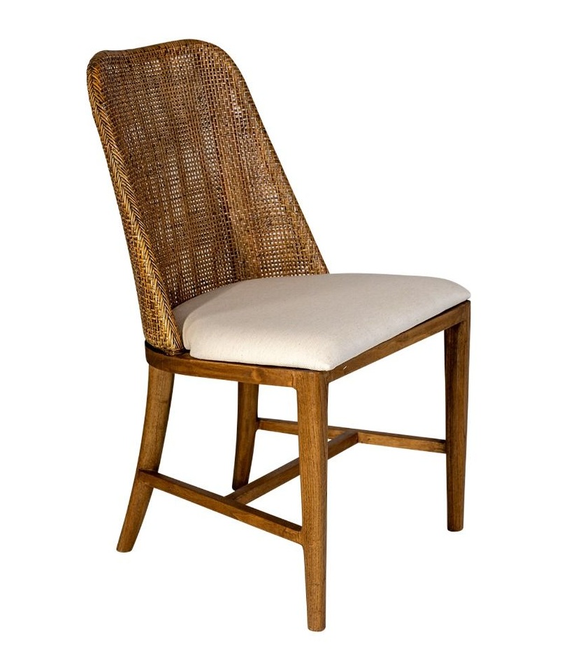 "Careel Bay" Hampton Style Rattan Dining Chair Mango Teak, Timber Legs (RRP $449)