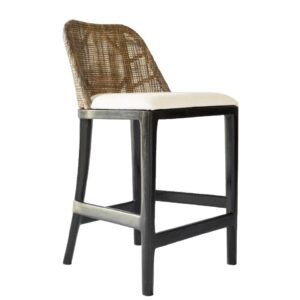 wp-image-tigress-57843.jpg "Careel Bay" Hampton Style Rattan Kitchen Counter Stool Brown, Black Timber Legs (RRP $499)