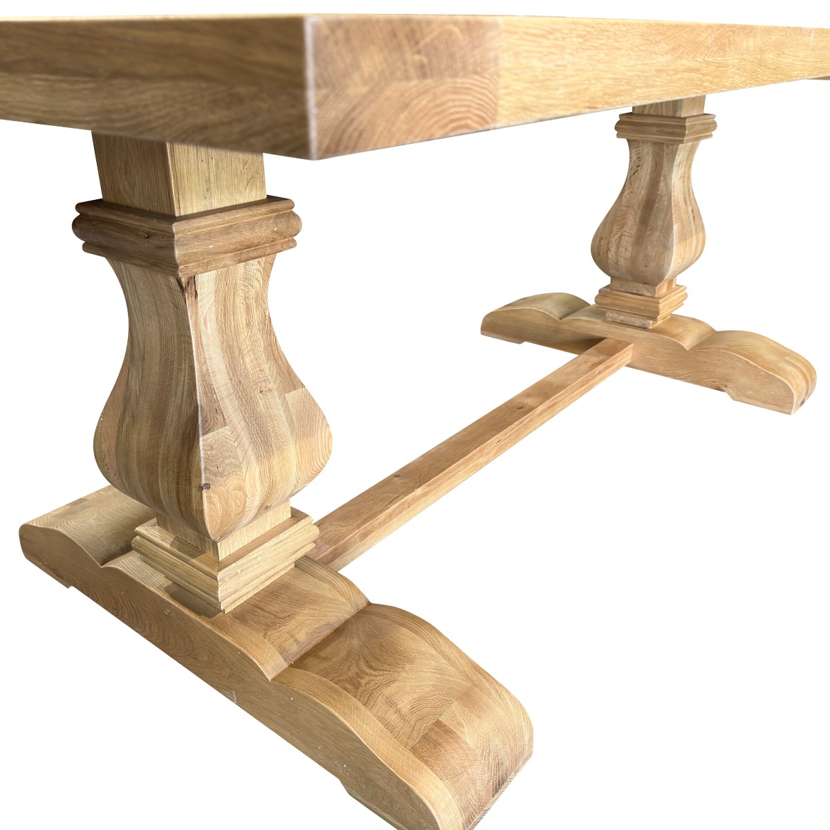 "Hampshire" Hamptons Style French Provincial Oak Dining Table Natural Oak, 200cmW x 100cmD x 78cmH (RRP $4299) - Image 2
