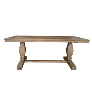 wp-image-tigress-57854.jpg "Sophia" Hamptons Style French Provincial Oak Dining Table Weathered Oak, 200cmW x 100cmD x 78cmH (RRP $4299)