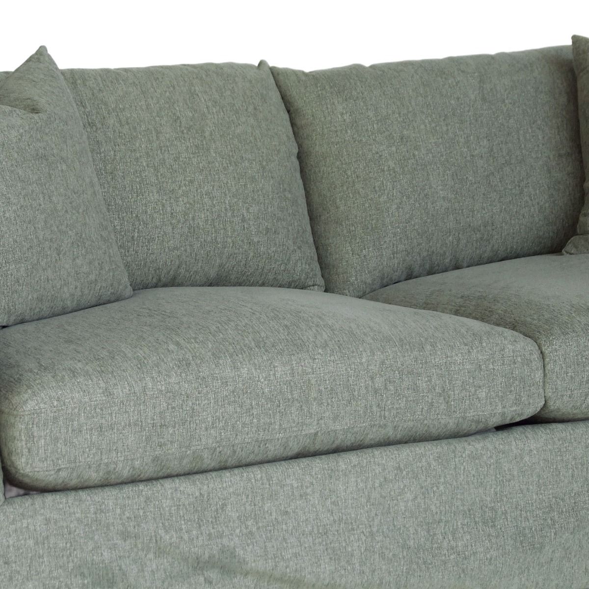 "Kirra" Coastal Style Fabric 3.5 Seater Sofa Lounge Feather Filled with Removable Slip Covers, Sage Green 235cmL x 100cmD x 84cmH (RRP $3499) - Image 2