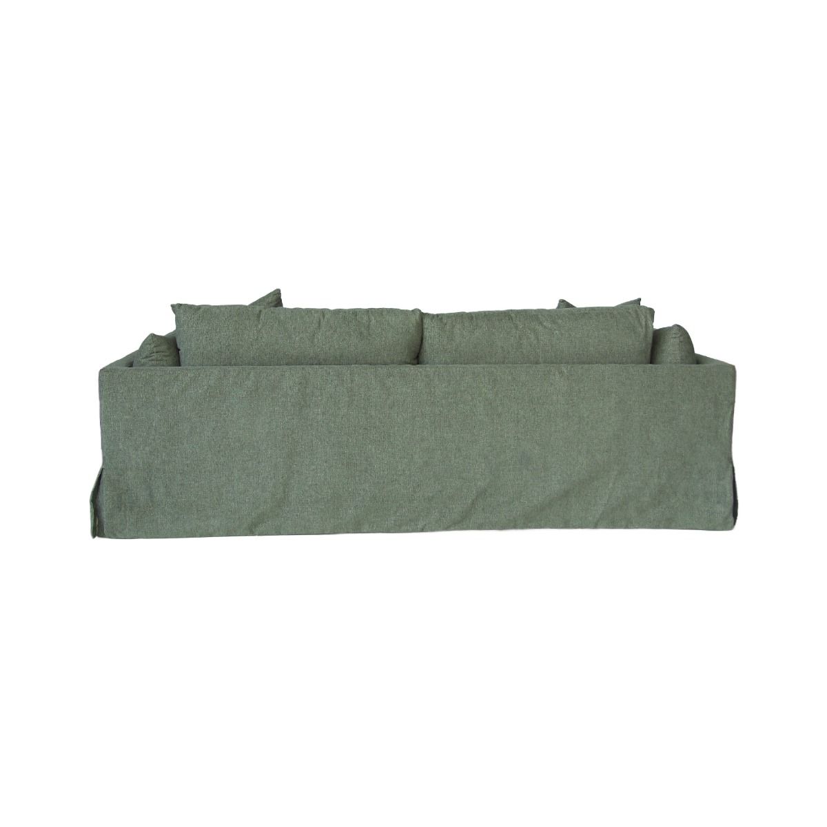 "Kirra" Coastal Style Fabric 3.5 Seater Sofa Lounge Feather Filled with Removable Slip Covers, Sage Green 235cmL x 100cmD x 84cmH (RRP $3499) - Image 3