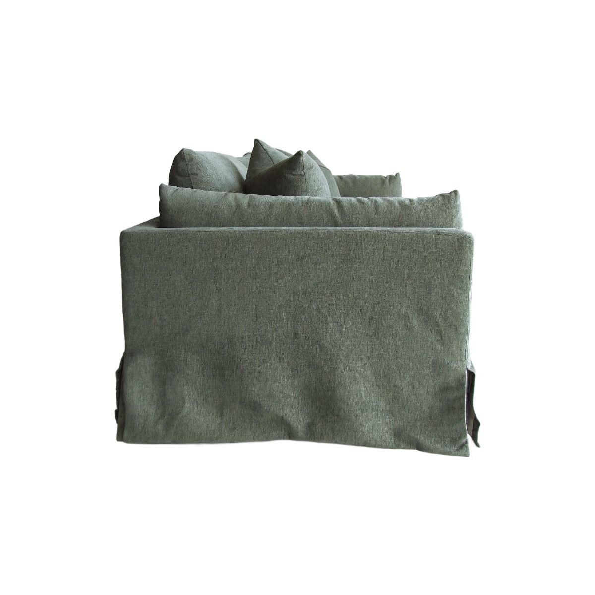 "Kirra" Coastal Style Fabric 3.5 Seater Sofa Lounge Feather Filled with Removable Slip Covers, Sage Green 235cmL x 100cmD x 84cmH (RRP $3499) - Image 4