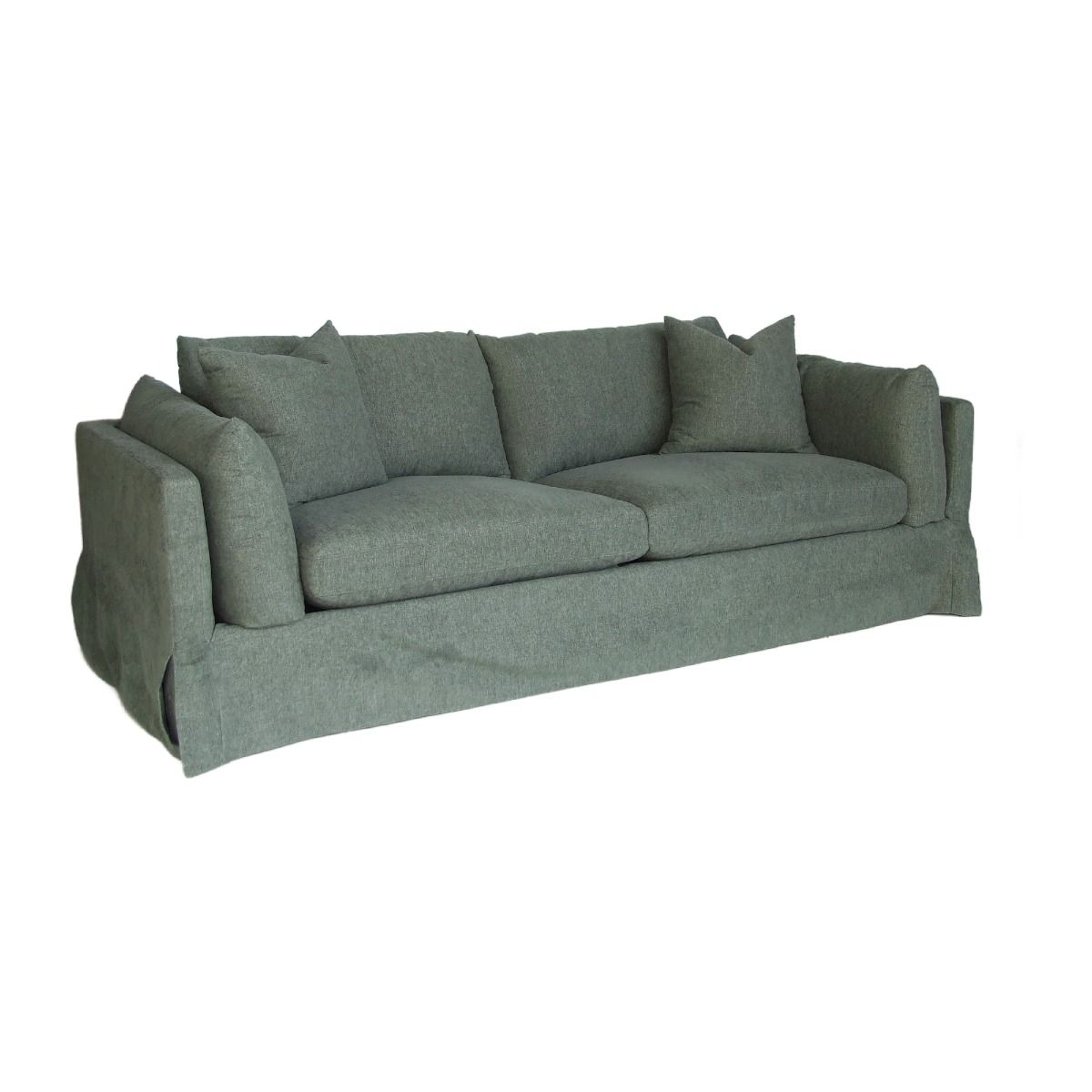 "Kirra" Coastal Style Fabric 3.5 Seater Sofa Lounge Feather Filled with Removable Slip Covers, Sage Green 235cmL x 100cmD x 84cmH (RRP $3499) - Image 5