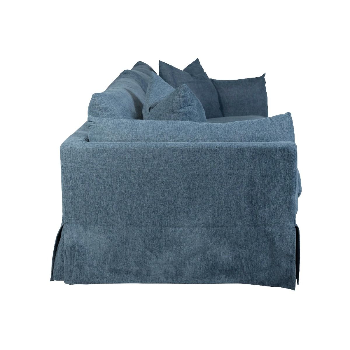 "Kirra" Coastal Style Fabric 3.5 Seater Sofa Lounge Feather Filled with Removable Slip Covers, Blue 235cmL x 100cmD x 84cmH (RRP $3499) - Image 3