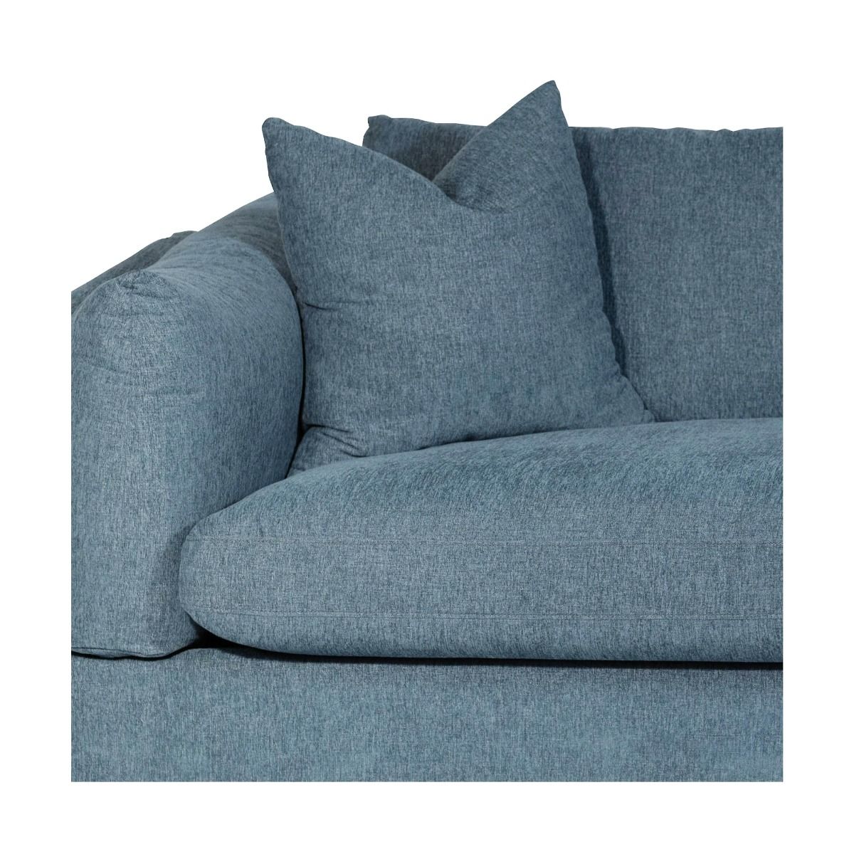 "Kirra" Coastal Style Fabric 3.5 Seater Sofa Lounge Feather Filled with Removable Slip Covers, Blue 235cmL x 100cmD x 84cmH (RRP $3499) - Image 5