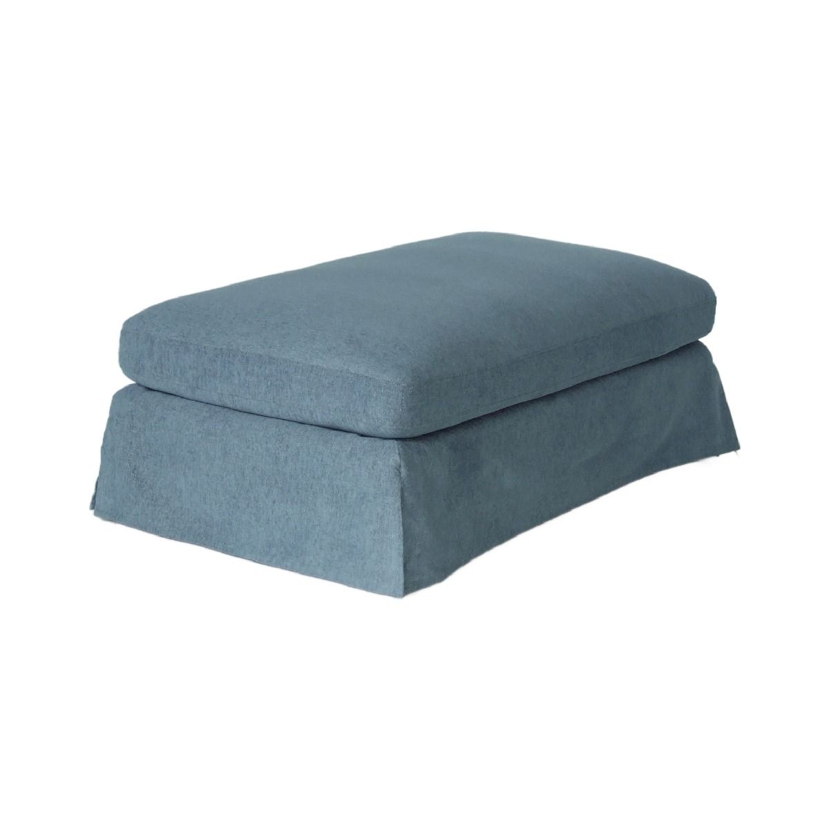 "Kirra" Coastal Style Fabric Ottoman Footstool with Removable Slip Covers, Blue 112cmL x 67cmD x 44cmH (RRP $799) - Image 2