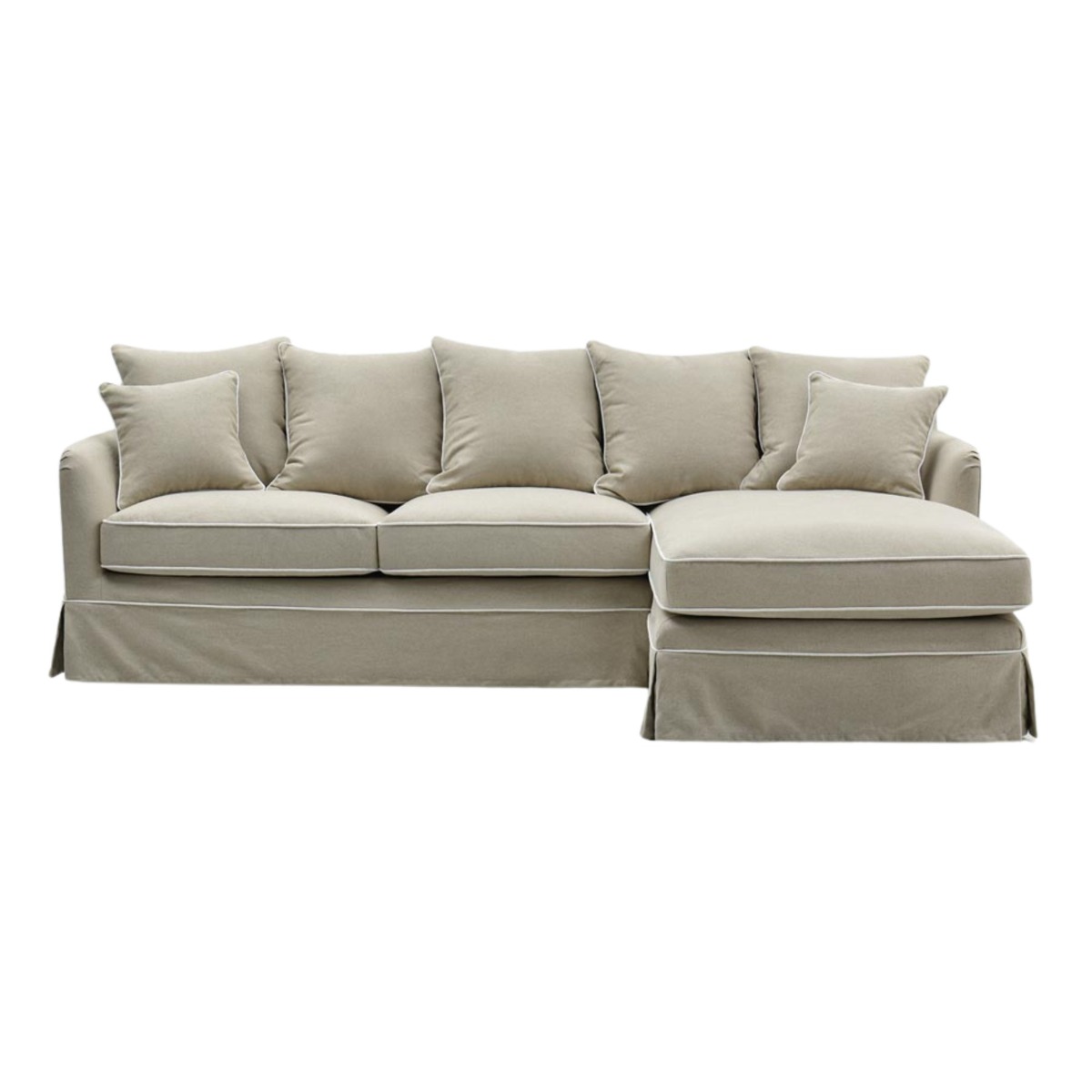 Noosa 3 Seater Right Chaise Sofa Natural, W 259cm D 166cm H 80cm (RRP $4999)
