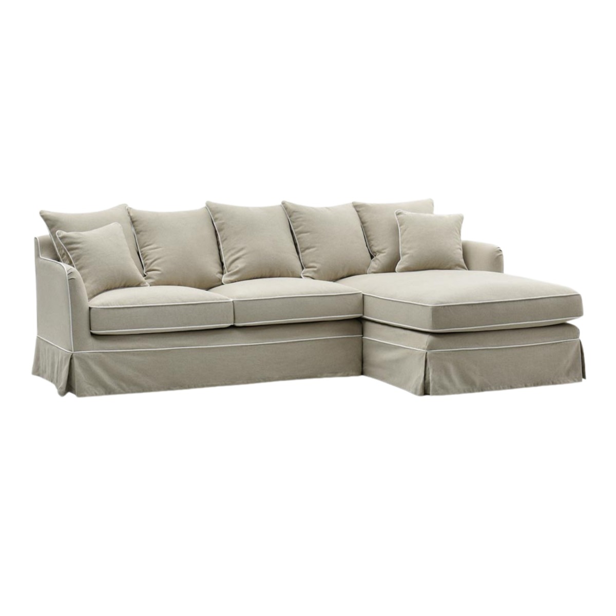 Noosa 3 Seater Right Chaise Sofa Natural, W 259cm D 166cm H 80cm (RRP $4999) - Image 2