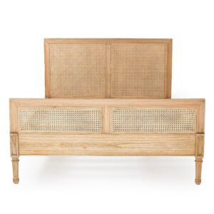 Hamilton Cane Bed King Size Weathered Oak, 195cm Wide x 217cm Long x 122cm High