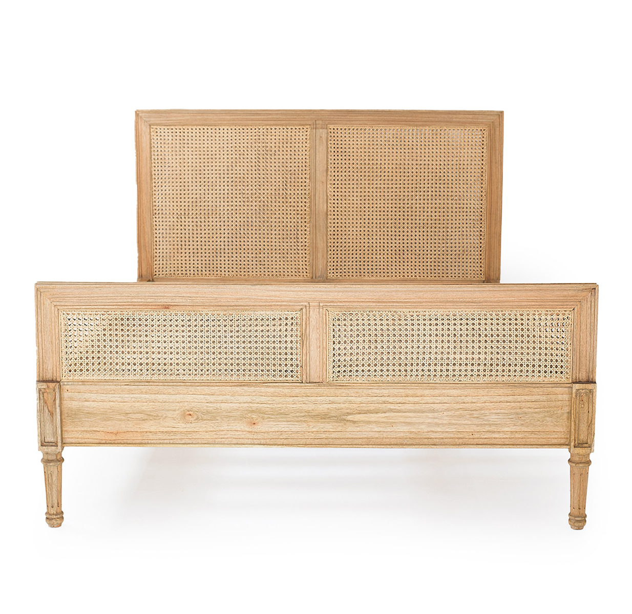 Hamilton Cane Bed King Size Weathered Oak, 195cm Wide x 217cm Long x 122cm High