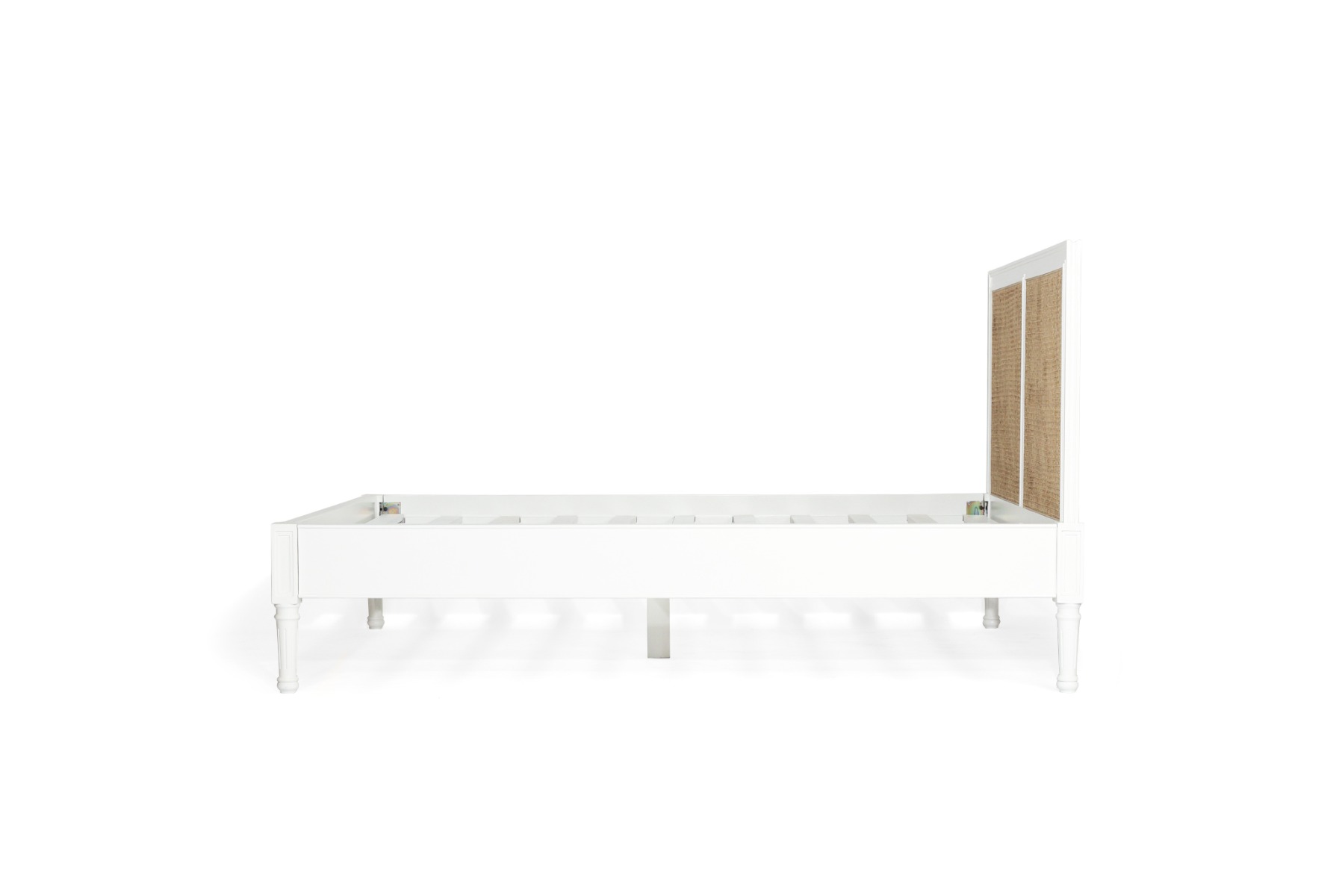 Hamilton Cane Bed King Size Low End White, 195cm Wide x 217cm Long x 122cm High - Image 6