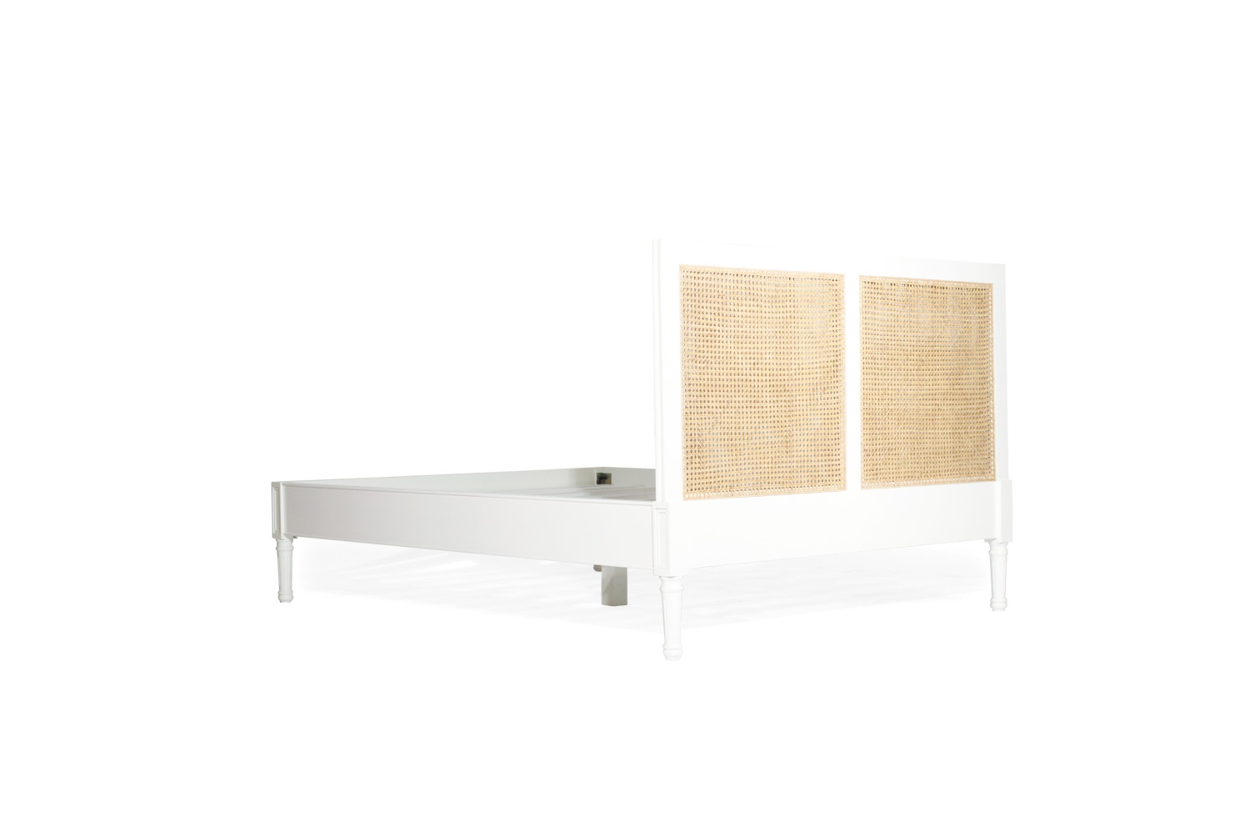 Hamilton Cane Bed King Size Low End White, 195cm Wide x 217cm Long x 122cm High - Image 7