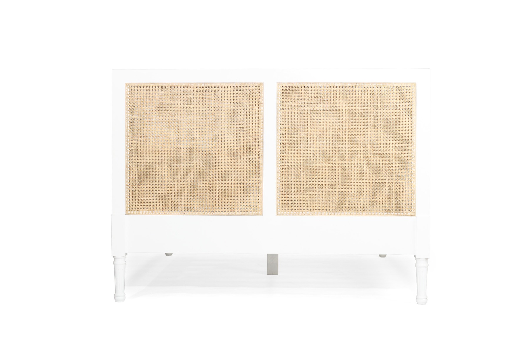 Hamilton Cane Bed King Size Low End White, 195cm Wide x 217cm Long x 122cm High - Image 8