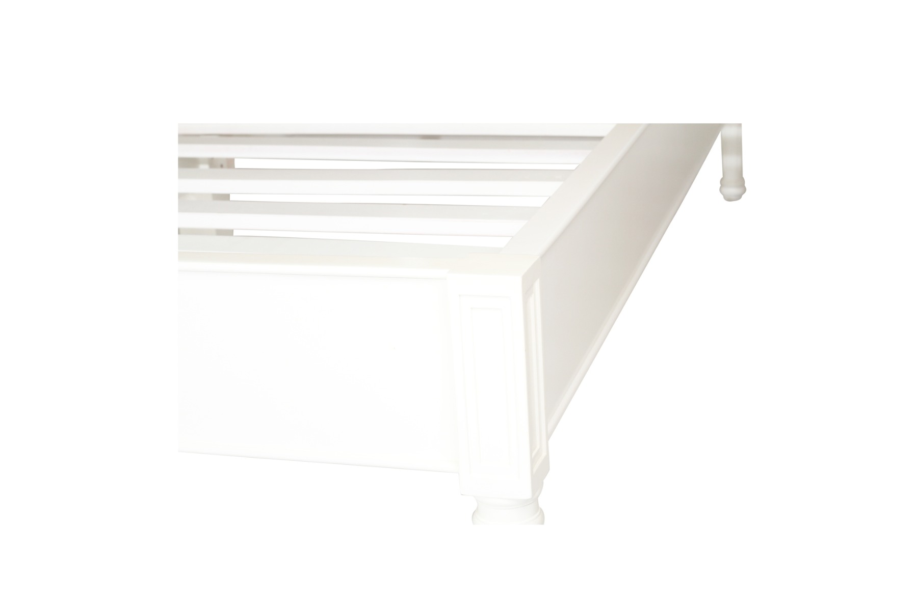 Hamilton Cane Bed King Size Low End White, 195cm Wide x 217cm Long x 122cm High - Image 9
