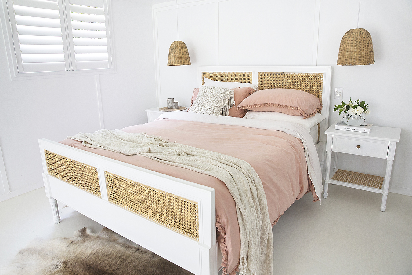 Hamilton Cane Bed King Single White, 118cm Wide x 217cm Long x 122cm High - Image 8