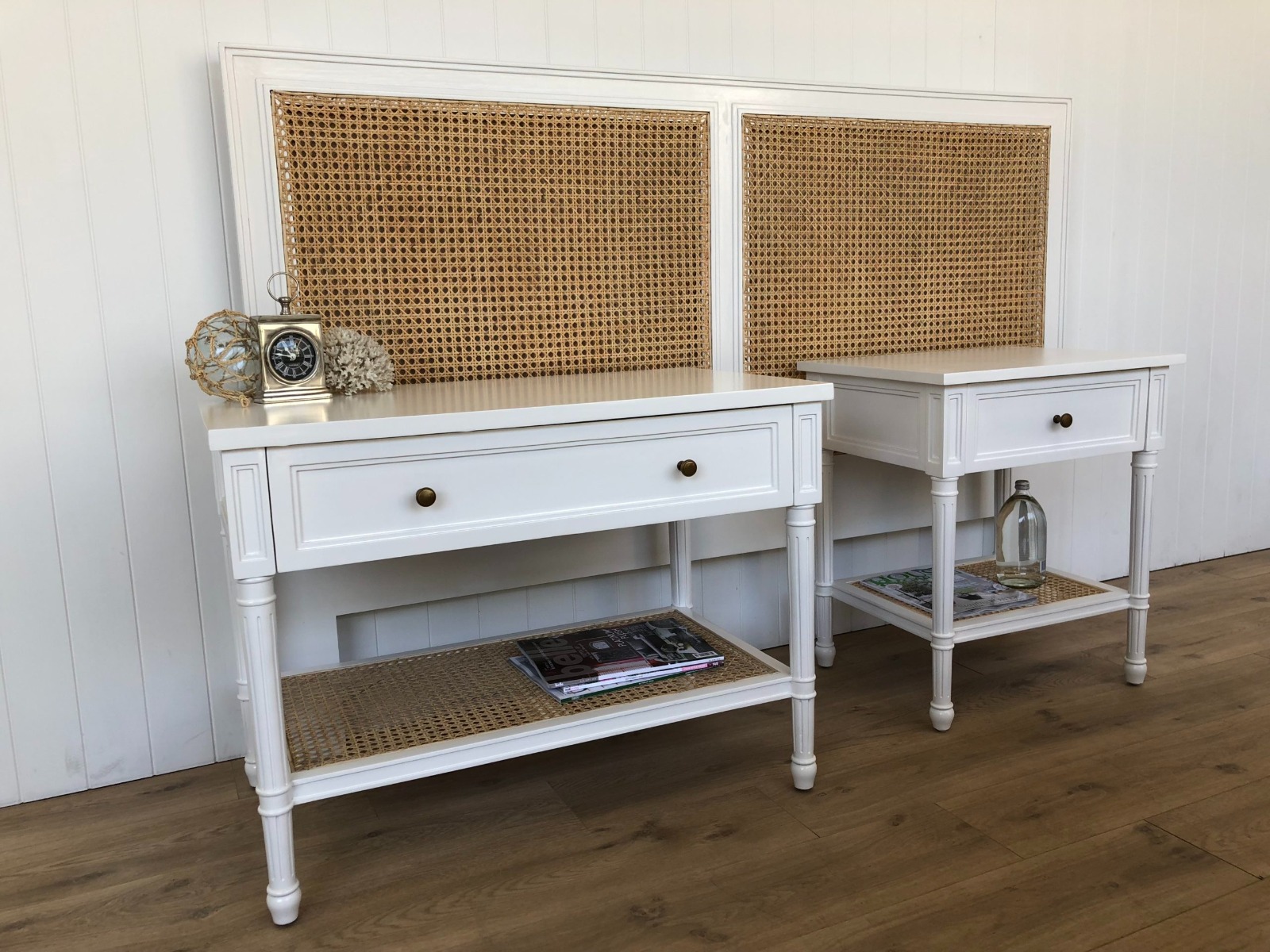 Hamilton Cane Bedhead Super King Size White, Width 204cm × Height 122cm x Depth 4.5cm - Image 5