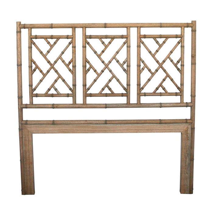 Chippendale Bedhead Super King Size Weathered Oak, 203cm W x 152 H