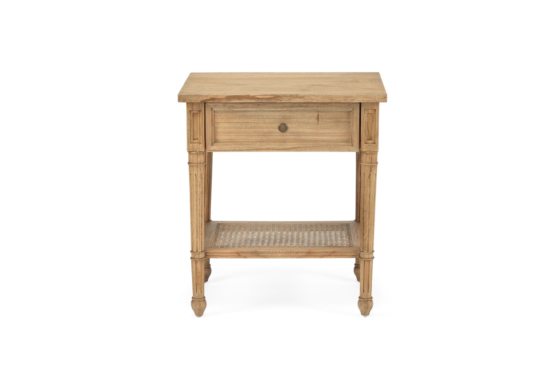 Hamilton Cane Bedside Table Weathered Oak, Width 57cm x Depth 45cm x Height 66cm - Image 8