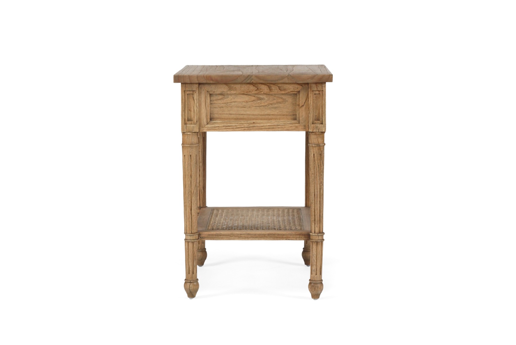 Hamilton Cane Bedside Table Weathered Oak, Width 57cm x Depth 45cm x Height 66cm - Image 11