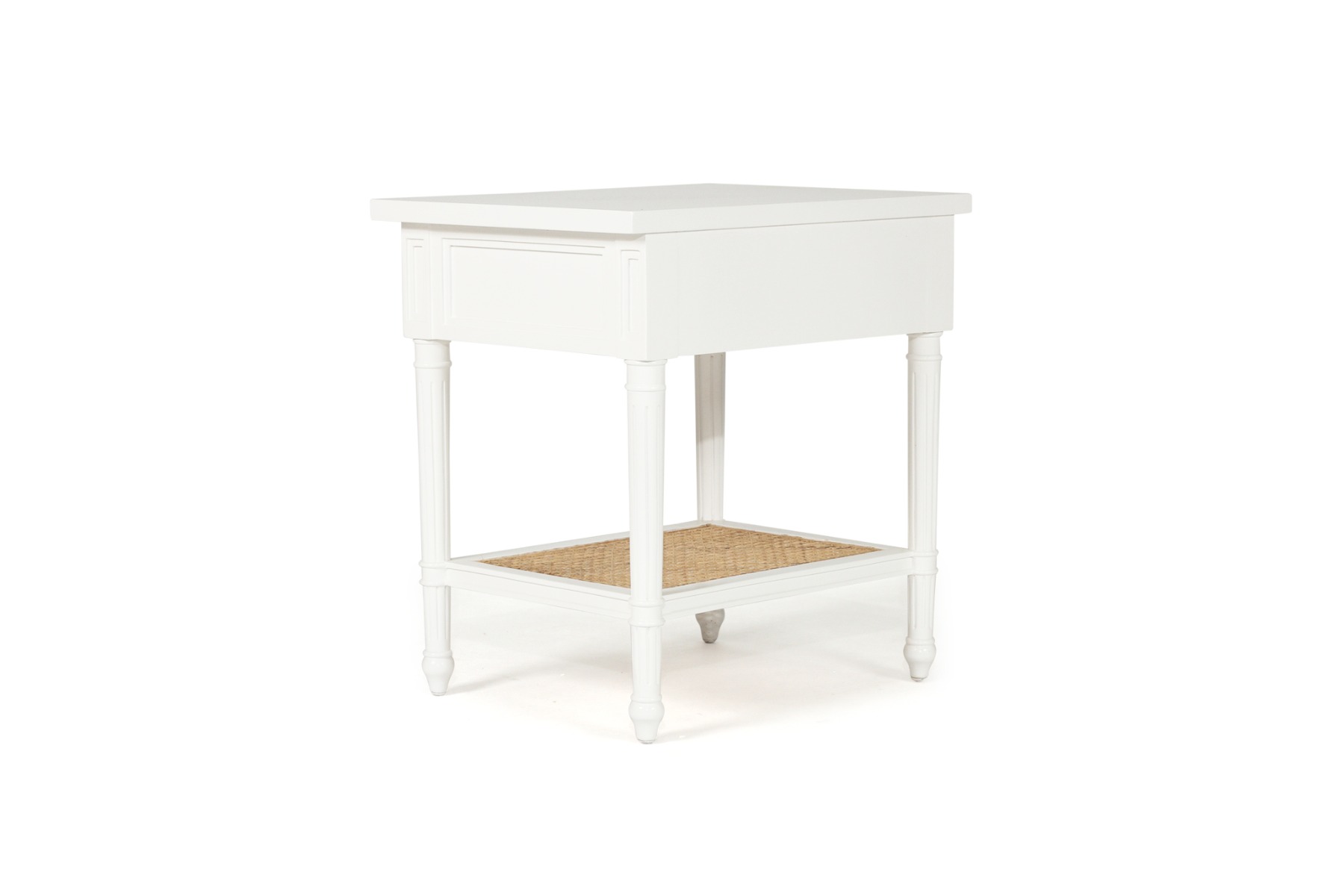 Hamilton Cane Bedside Table White, Width 57cm x Depth 45cm x Height 60cm - Image 11