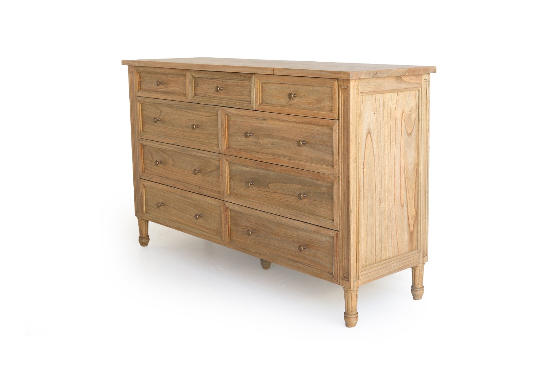 Hamilton Dresser 9 Drawer Weathered Oak, Width 154cm x Depth 47cm x Height 92cm - Image 3