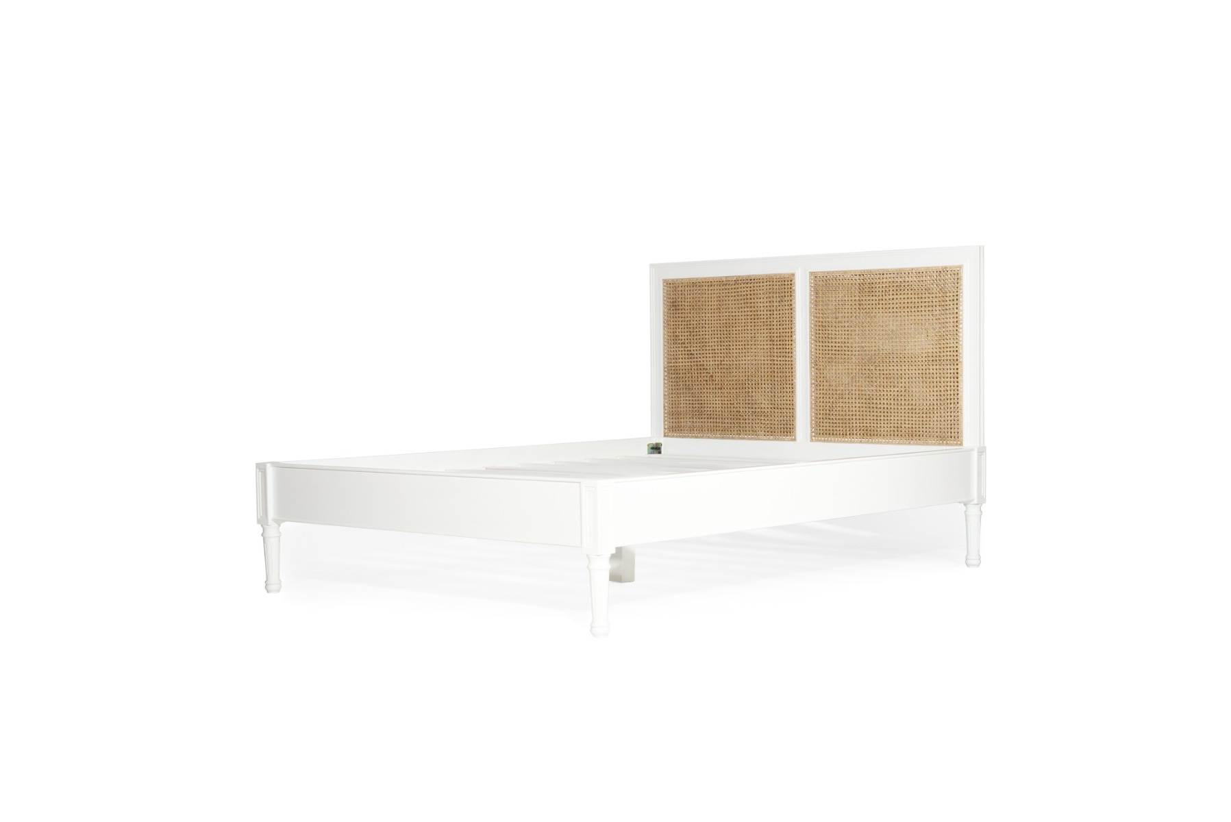Hamilton Cane Bed Super King Size Low End White, 215cm Wide x 217cm Long x 122cm High - Image 7