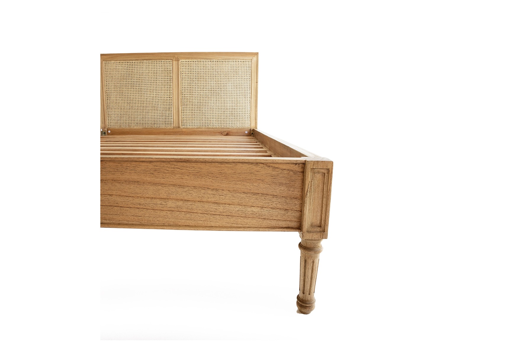 Hamilton Cane Bed Single Size Low End Weathered Oak - Image 7