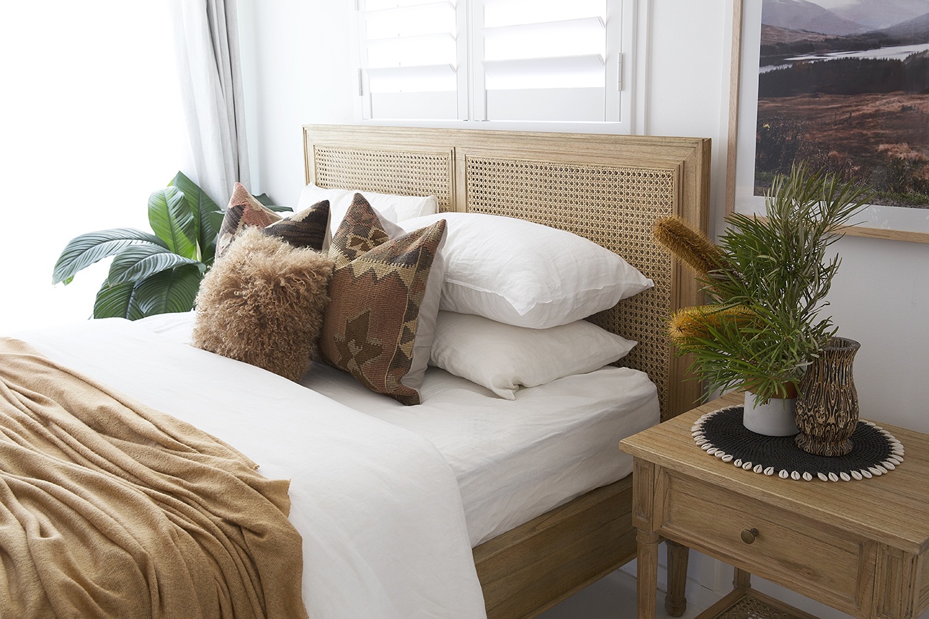Hamilton Cane Bed Single Size Low End Weathered Oak - Image 9