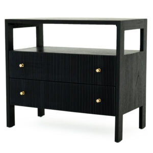 Audrey Nightstand Black, W 80cm x D 42cm x H 70cm
