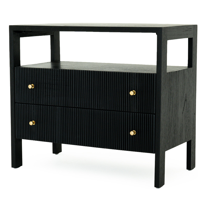 Audrey Nightstand Black, W 80cm x D 42cm x H 70cm