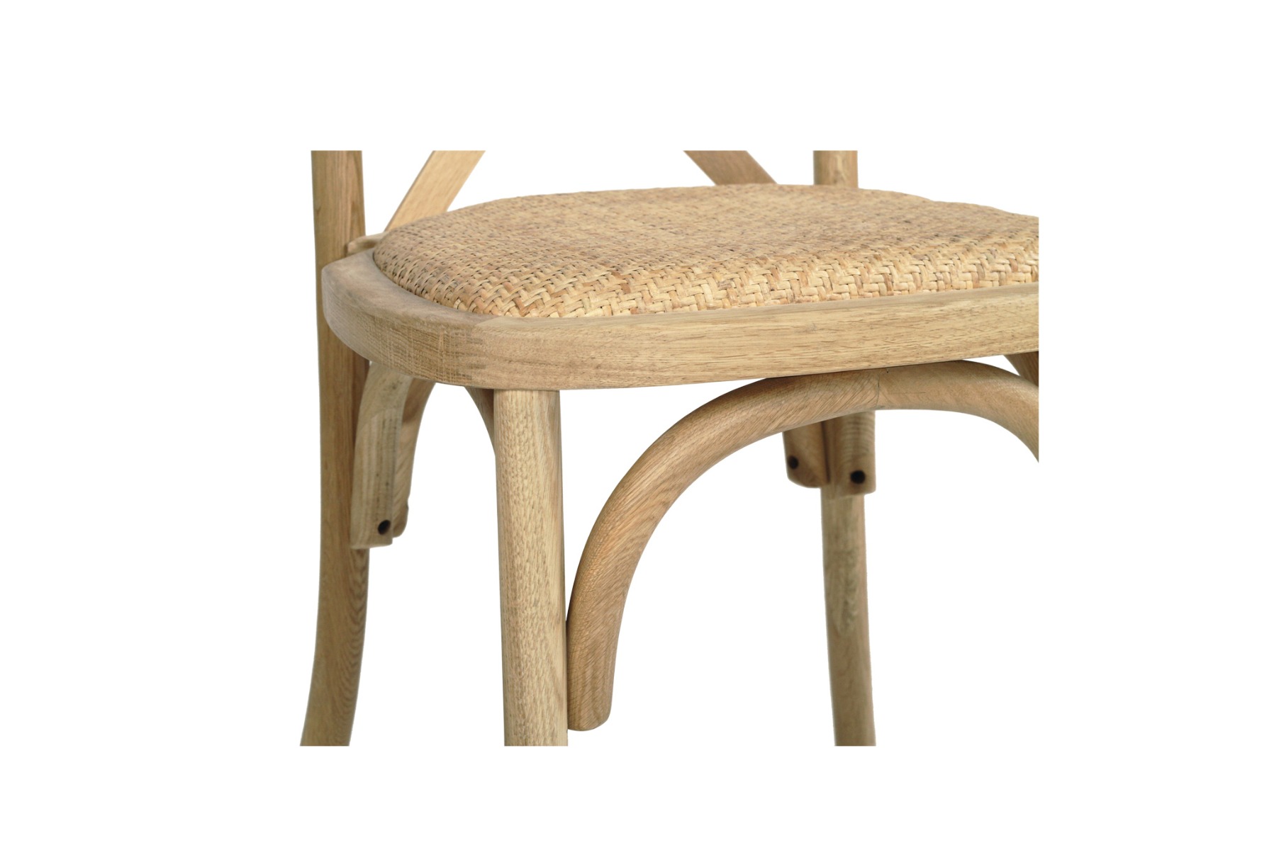Stackable Provincial Cross Back Chair Natural Oak, W 50cm x D54cm x H 89cm - Image 9