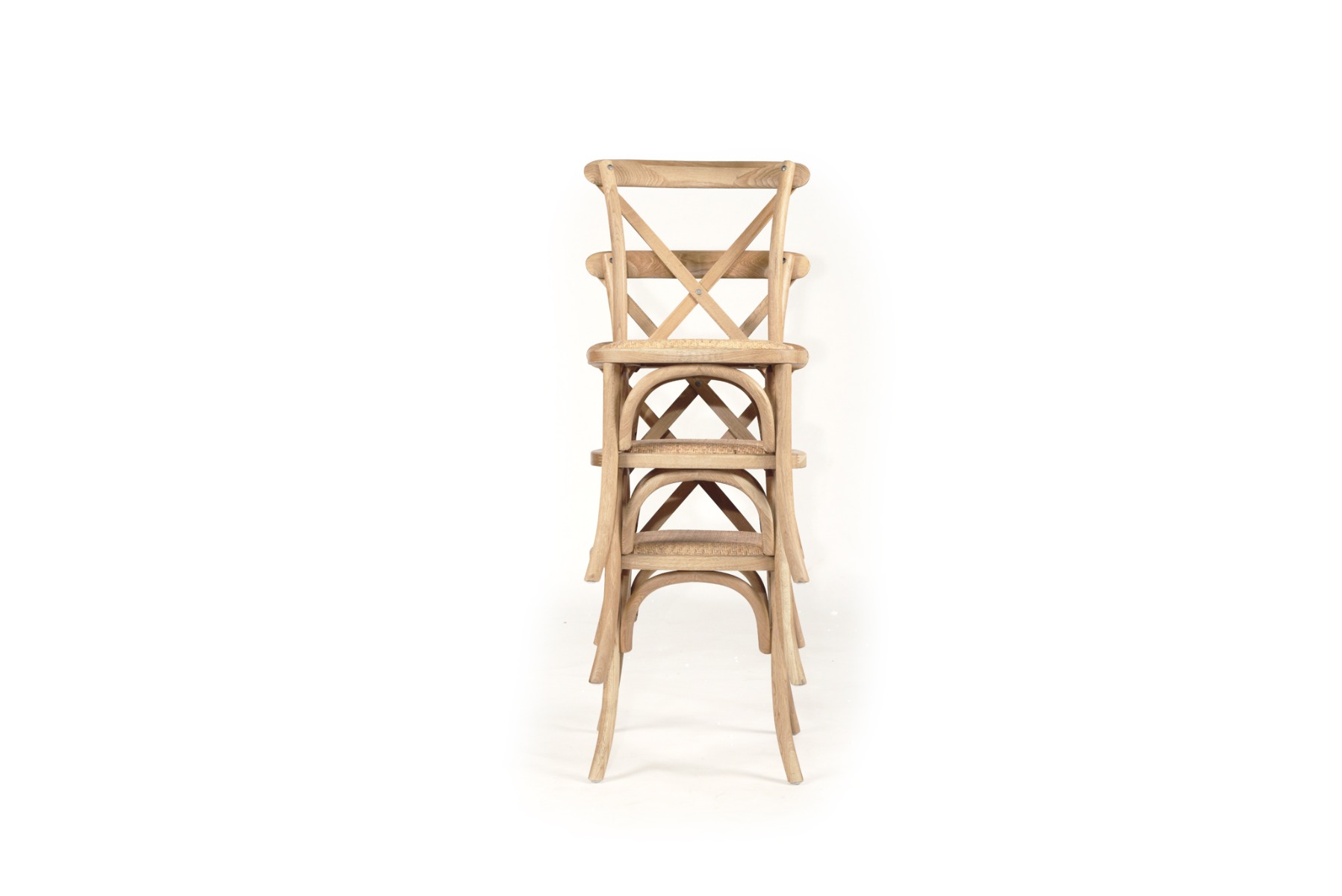 Stackable Provincial Cross Back Chair Natural Oak, W 50cm x D54cm x H 89cm - Image 10