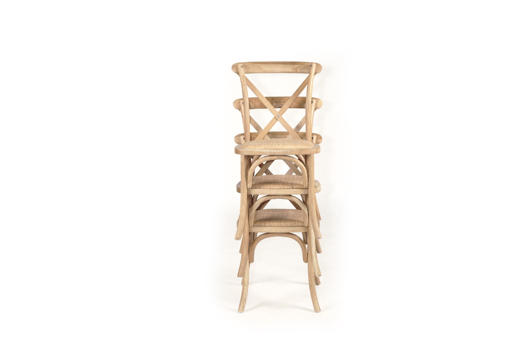 Stackable Provincial Cross Back Chair Natural Oak, W 50cm x D54cm x H 89cm - Image 11