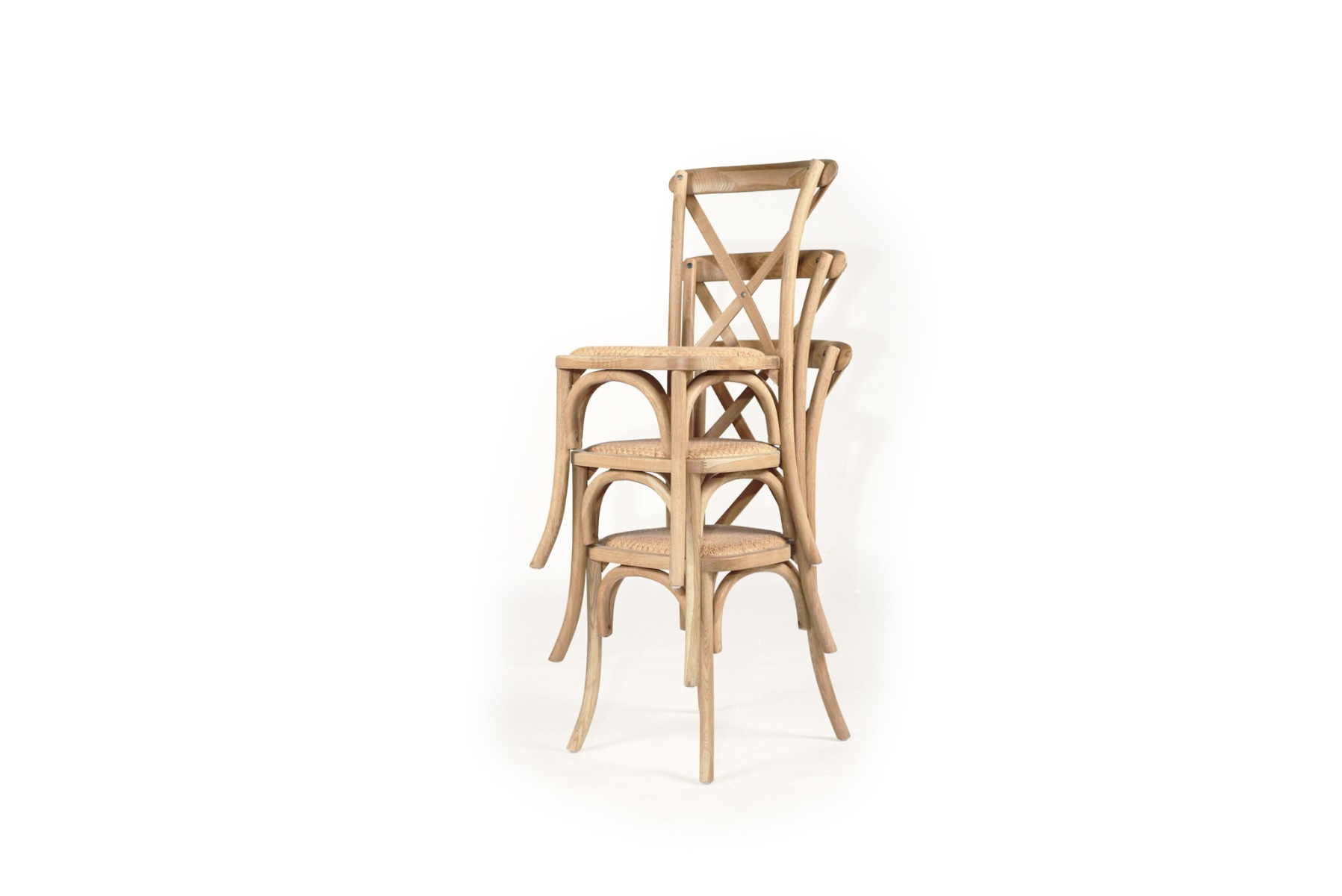 Stackable Provincial Cross Back Chair Natural Oak, W 50cm x D54cm x H 89cm - Image 12