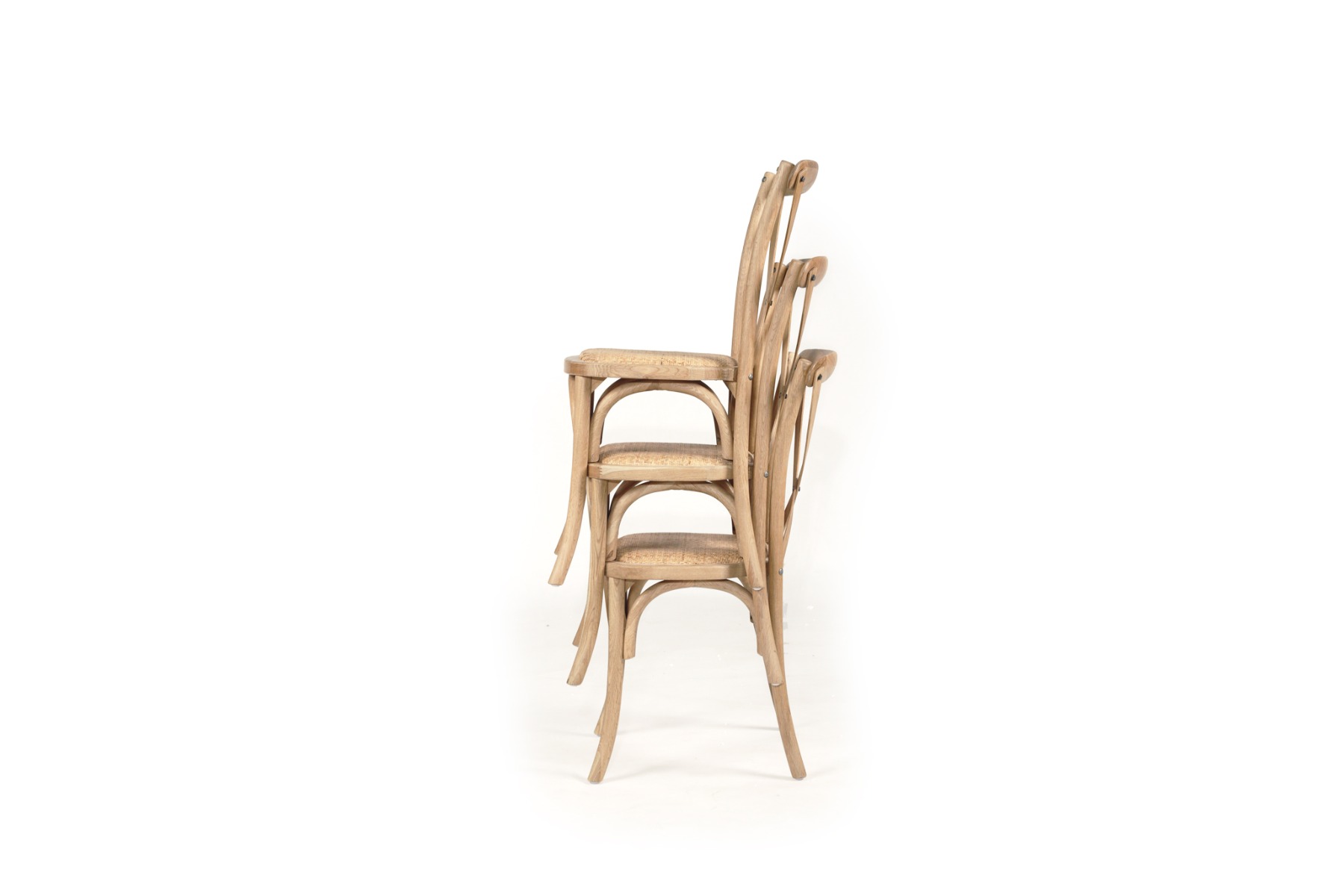 Stackable Provincial Cross Back Chair Natural Oak, W 50cm x D54cm x H 89cm - Image 13
