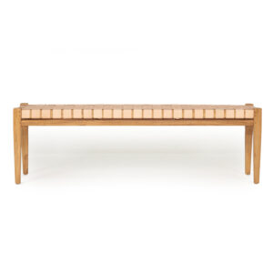wp-image-tigress-58895.jpg Pasadena Leather Strap Bench Nude, Length 150cm x Width 40cm x Height 46cm
