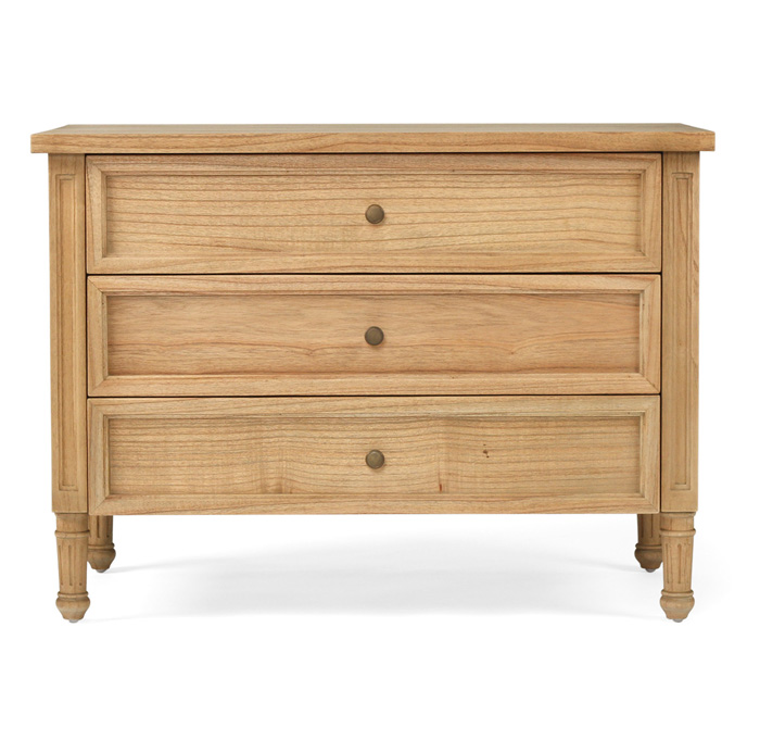 Hamilton Bedside Table/ Nightstand 3 Drawer Weathered Oak, Width 91cm × Depth 51cm × Height 67cm