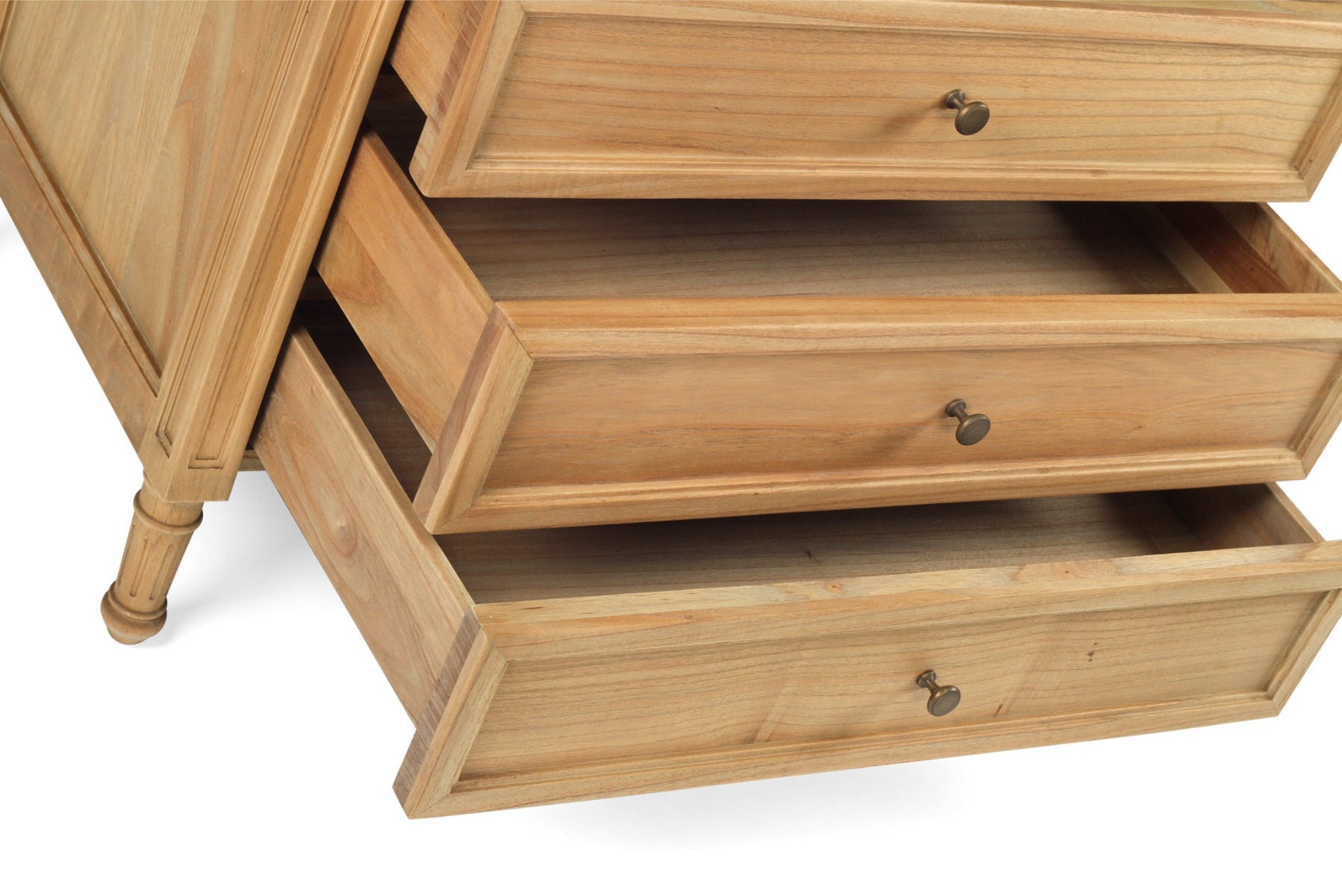 Hamilton Bedside Table/ Nightstand 3 Drawer Weathered Oak, Width 91cm × Depth 51cm × Height 67cm - Image 8