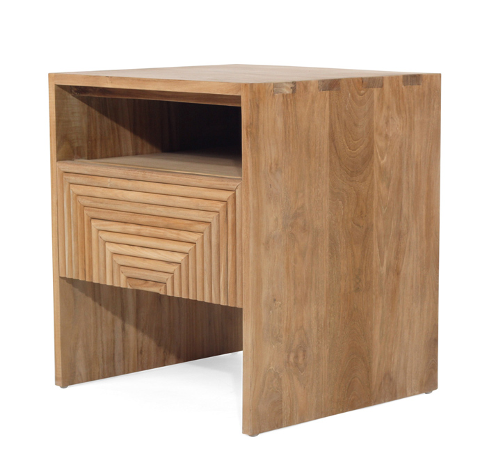 Hunter Bedside Table Natural, 50cm W x 45cm D x 55cm H