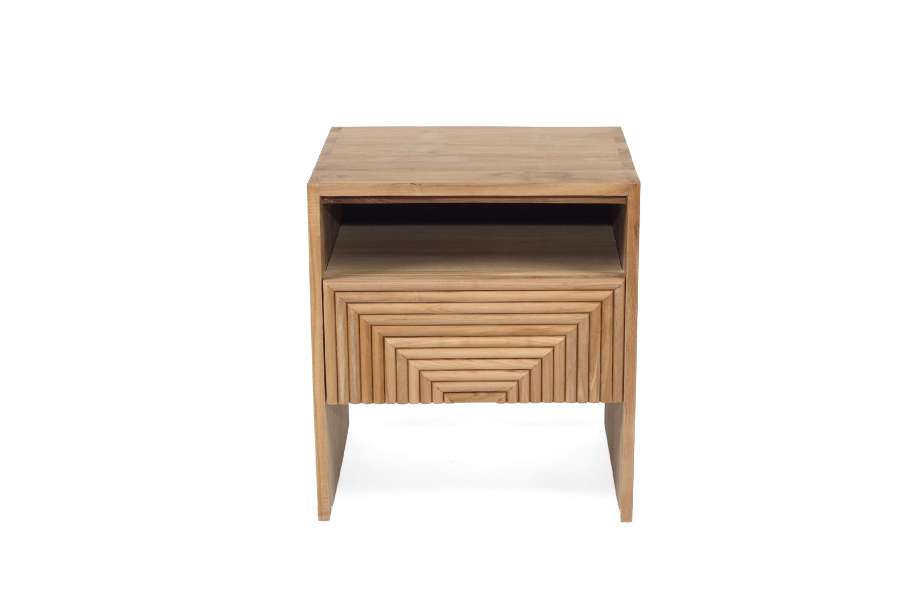 Hunter Bedside Table Natural, 50cm W x 45cm D x 55cm H - Image 3