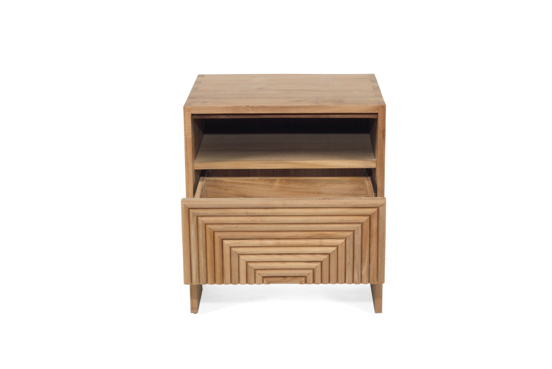 Hunter Bedside Table Natural, 50cm W x 45cm D x 55cm H - Image 4